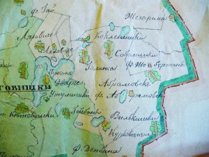 1812 m. karų, ėjusių per Abromiškių žemes, braižytas vietovės planas