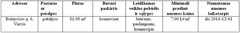 Elektrėnų savivaldybė pakartotinai skelbia negyvenamųjų patalpų nuomos konkursą