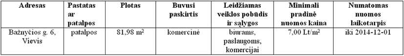 Elektrėnų savivaldybė pakartotinai skelbia negyvenamųjų patalpų nuomos konkursą