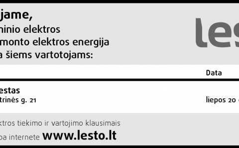 LESTO elektros atjungimai