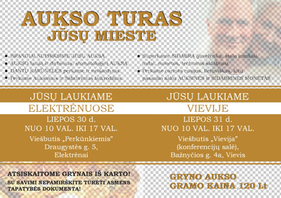 Aukso turas jūsų mieste!