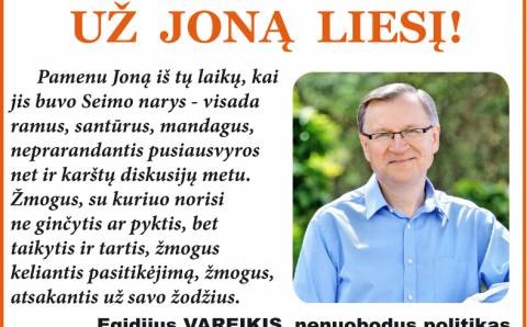 Balsuokite už Joną Liesį