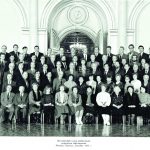 Lietuvos delegacija TSRS Švietimo darbuotojų suvažiavime Maskvoje, R. Lengvinas stovi antroje eilėje centre