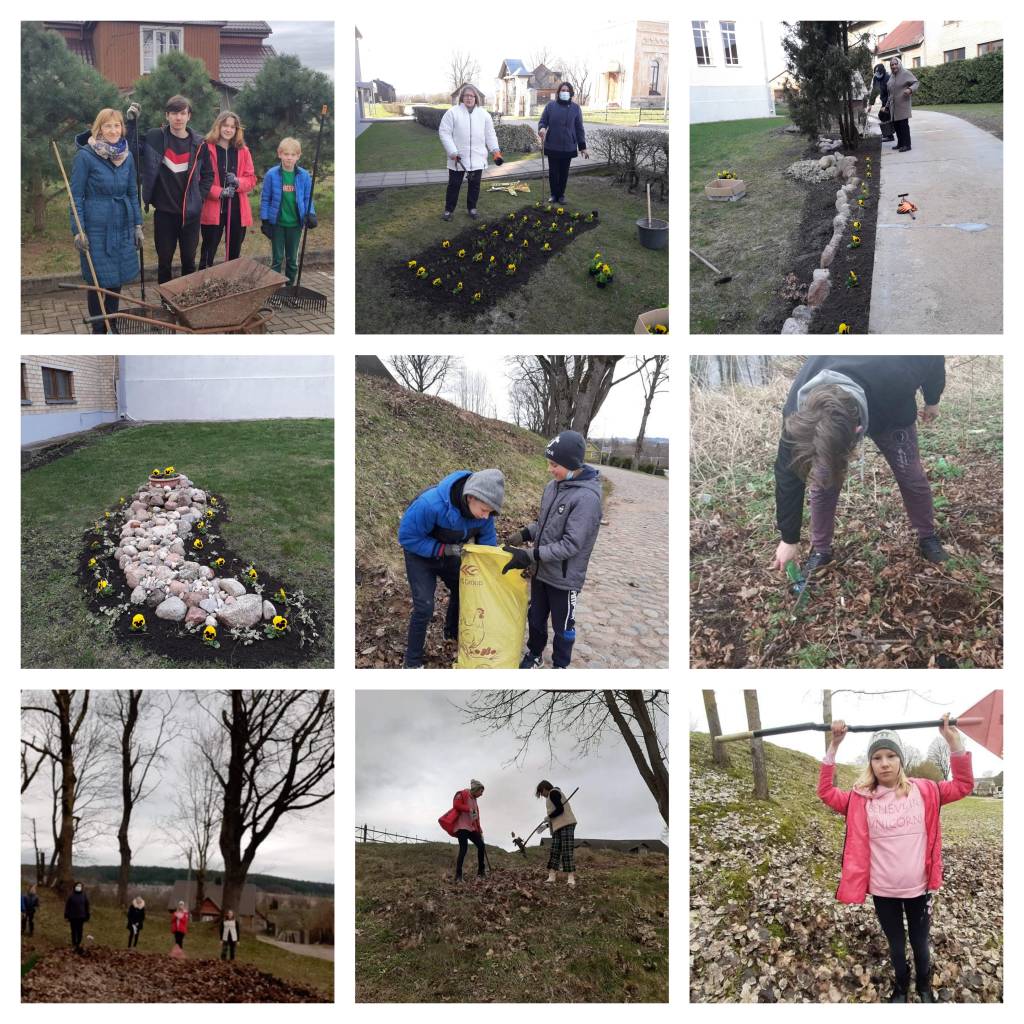 Aplinkos tvarkymo akcija Semeliškių gimnazijoje