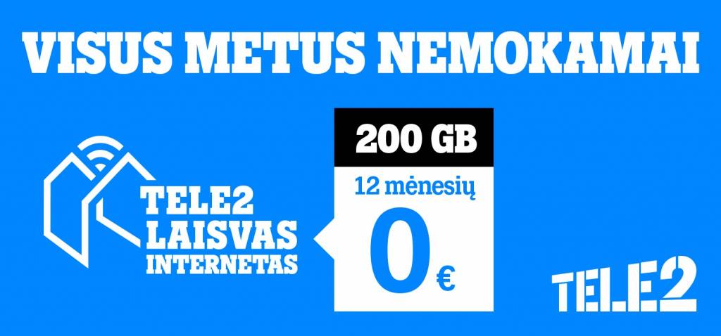 Laikui namuose – išskirtiniai pasiūlymai su „Tele2 Laisvu internetu“