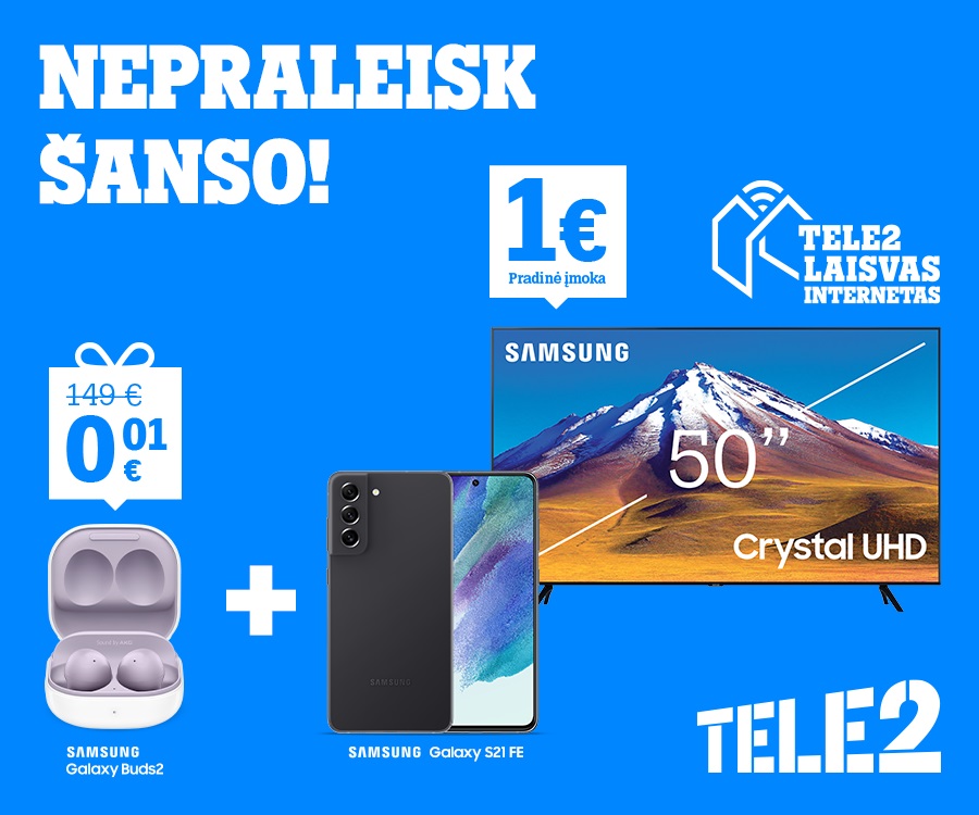 PR Metus pradėkite su puikiomis nuolaidomis: pasinaudokite „Tele2“ pasiūlymais