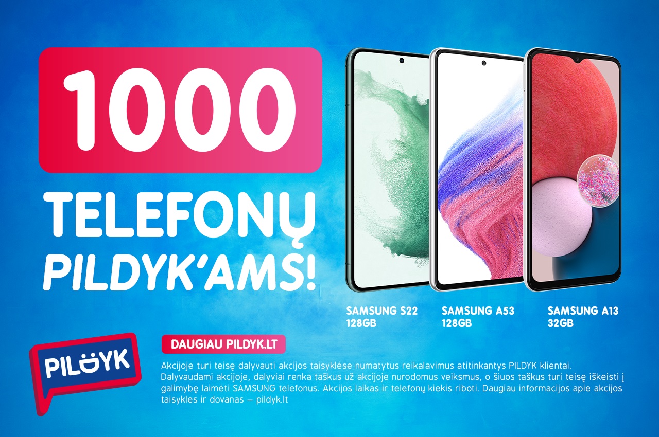 Vasaros konkursas „Pildyk“ klientams – prizų fonde net 1 tūkst. telefonų Vasaros konkursas „Pildyk“ klientams – prizų fonde net 1 tūkst. telefonų