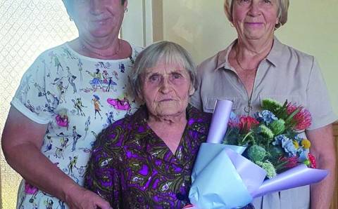 Kietaviškių senolė Janina Černiauskienė atšventė 90 metų jubiliejų