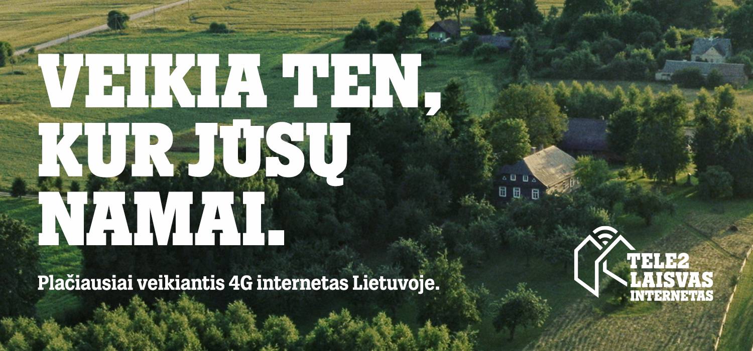 PR Renkatės interneto tiekėją? „Tele2“ klientams siūlo plačiausią tinklą ir specialius kainų pasiūlymus