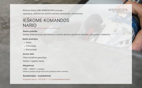 Elektrėnuose įsikūrusios gamyklos „Akmenstata“ darbuotojai kuria išskirtinius gaminius