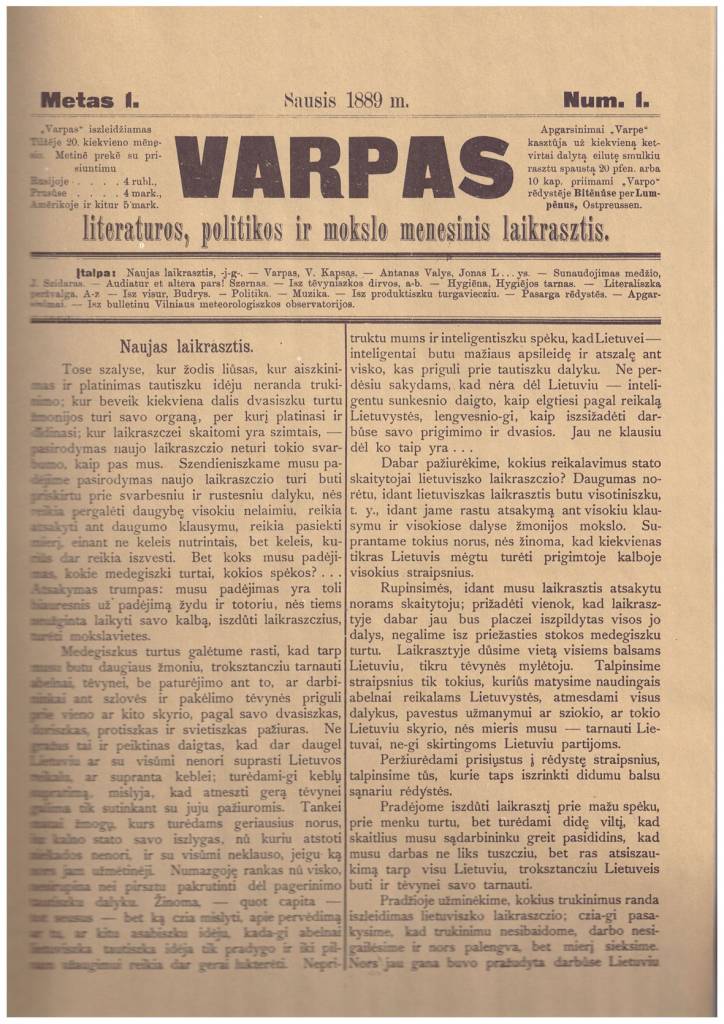 Laikraščiui „Varpas“ – 135