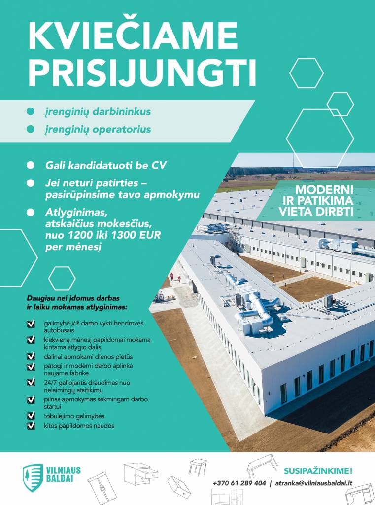 „Vilniaus baldai“ ieško darbuotojų
