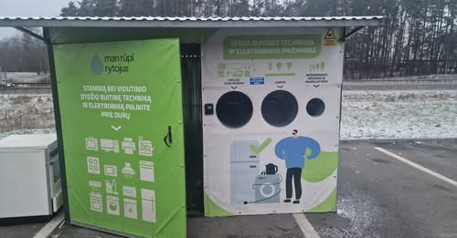 Elektronikos atliekų surinkimo namelis bus perkeltas