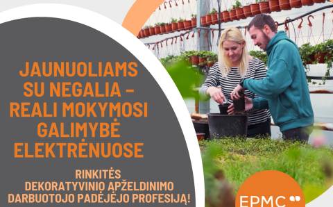 Jaunuoliams su negalia – reali mokymosi galimybė Elektrėnuose