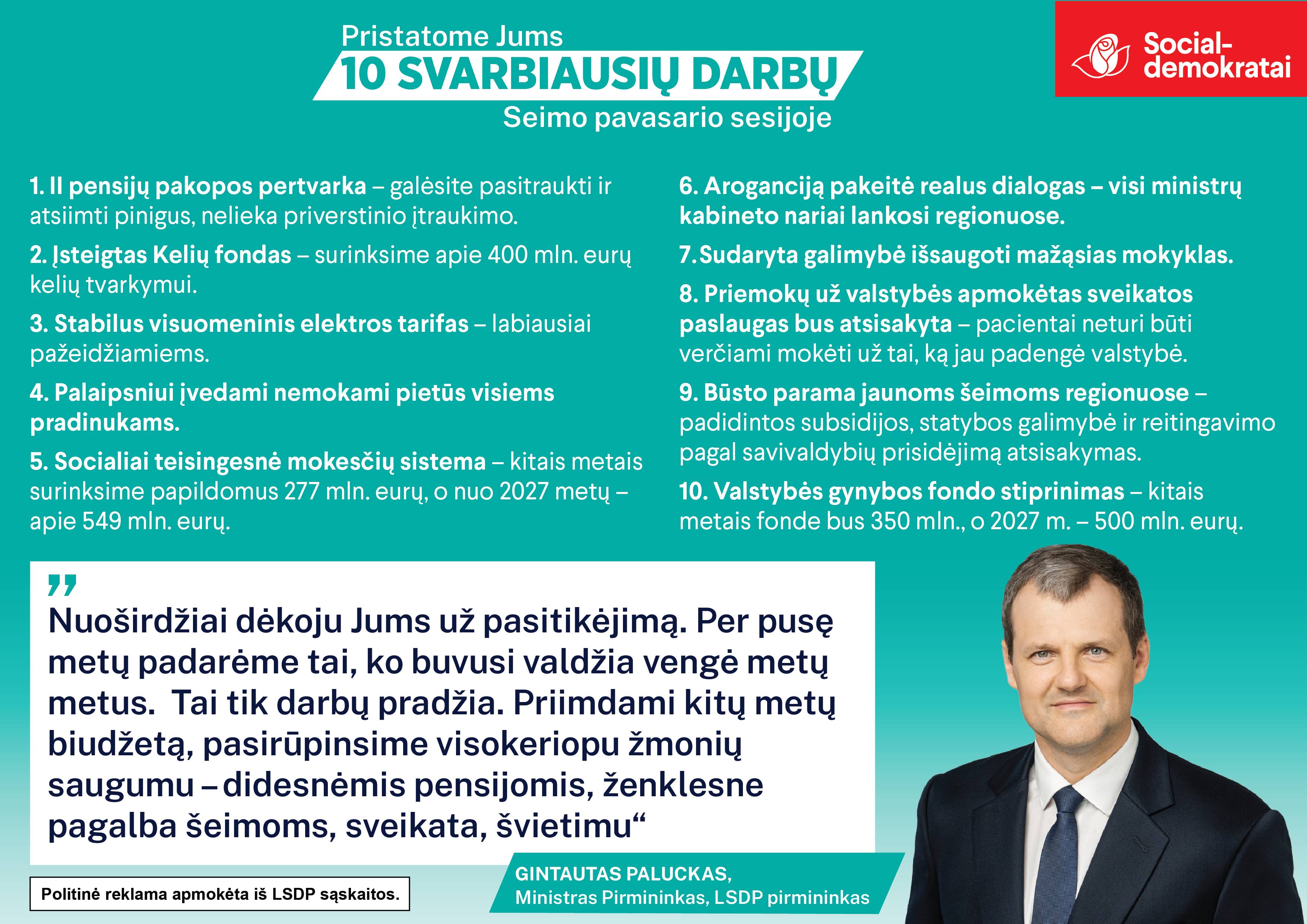 Pristatome Jums 10 svarbiausių darbų Seimo pavasario sesijoje