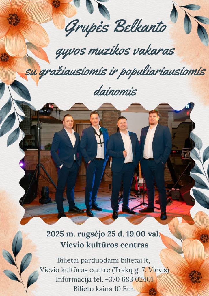 Vievyje koncertuos grupė „Belkanto“