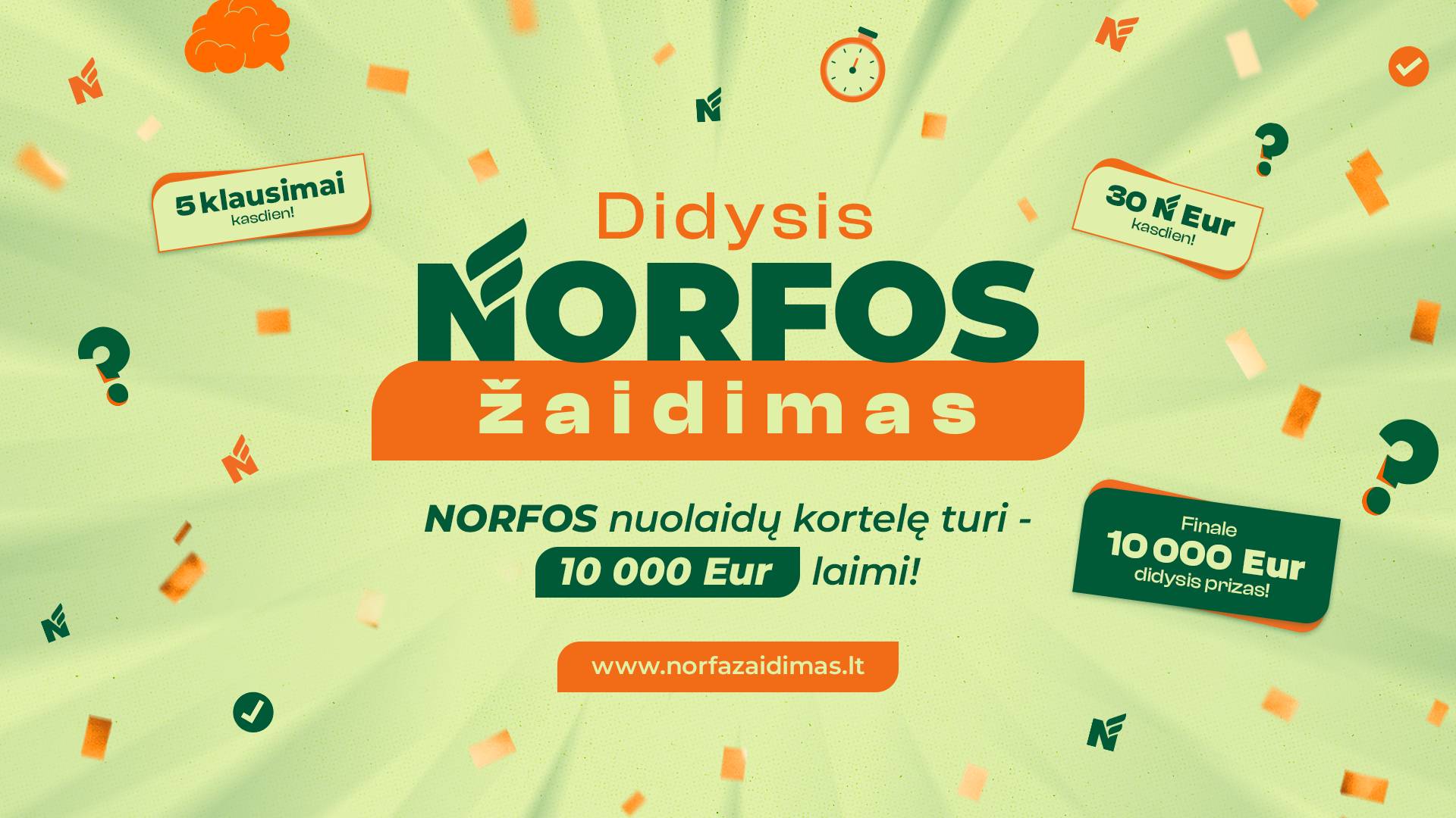 Kasdien po 5 klausimus ir šansas laimėti 10 tūkst. eurų – startuoja „Didysis NORFOS žaidimas“ 