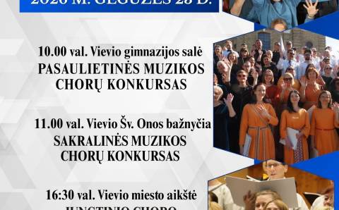 Gegužės 23 d. chorų festivalio „Mūsų dainose 2026“ koncertai