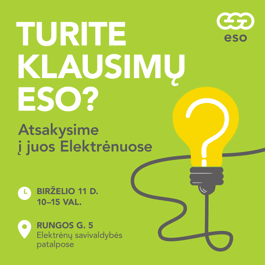 ESO kviečia Elektrėnų gyventojus į gyvus susitikimus su specialistais