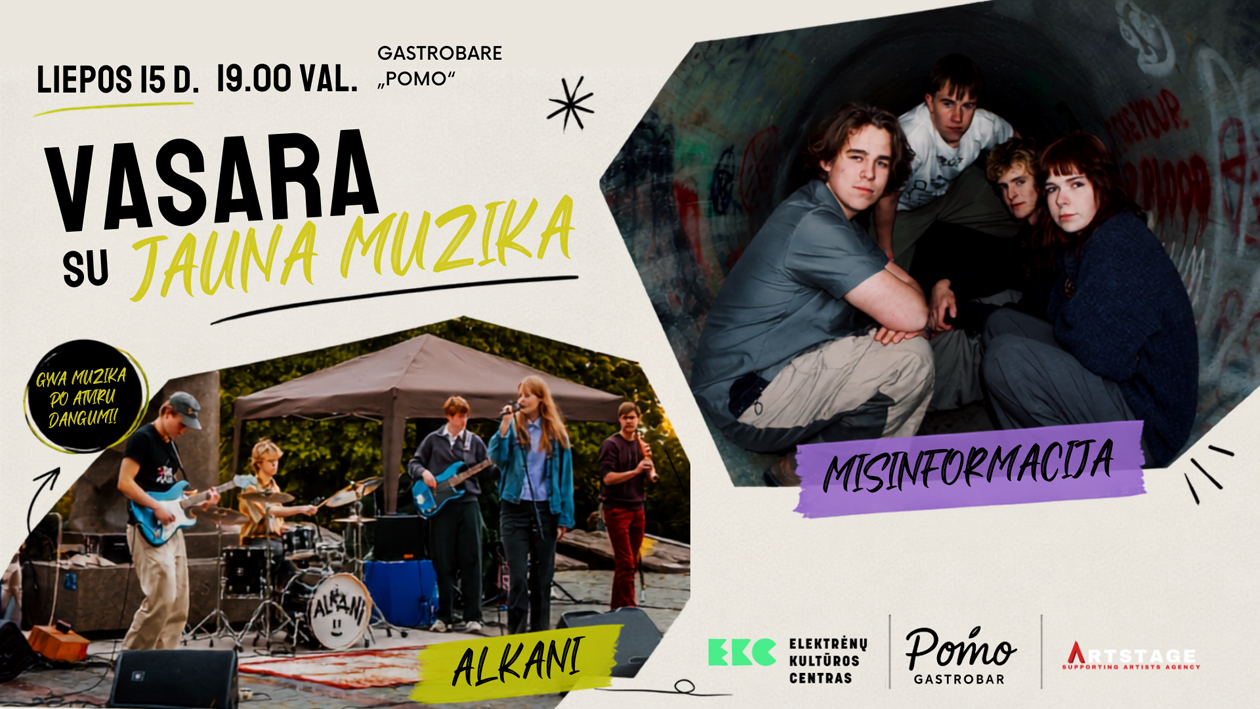 Jauna muzika skambės gastrobare POMO: koncertuos dvi perspektyvios grupės iš Vilniaus